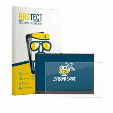 Vorderseite einer Produktverpackung mit dem Markenlogo BROTECT. Daneben ist das Gerät ASUS ZenScreen MB16NCG mit dem zugehörig