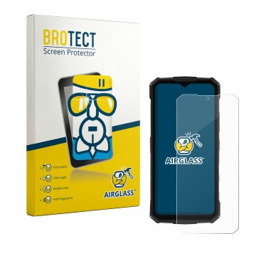 Vorderseite einer Produktverpackung mit dem Markenlogo BROTECT. Daneben ist das Gerät Doogee Fire 5 Pro mit dem zugehörigen Di