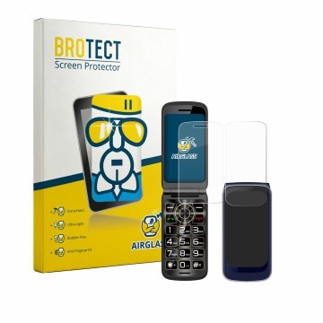 Vorderseite einer Produktverpackung mit dem Markenlogo BROTECT. Daneben ist das Gerät Guwet G739 (Display+Rückseite) mit dem z
