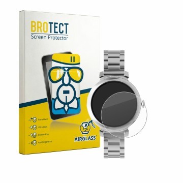 Face avant d’un emballage produit avec le logo de la marque BROTECT. À côté, l’appareil ZenWatch Lily 1.1