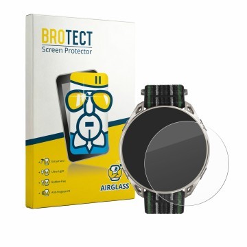 Face avant d’un emballage produit avec le logo de la marque BROTECT. À côté, l’appareil Amazfit Cheetah 2 Ultra est représenté