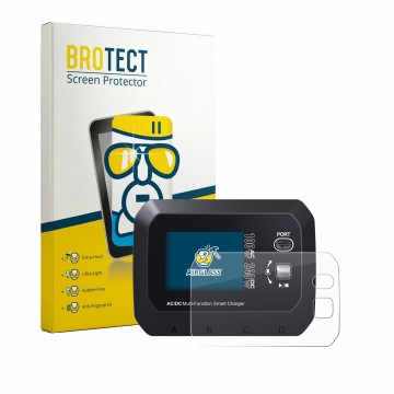 Vorderseite einer Produktverpackung mit dem Markenlogo BROTECT. Daneben ist das Gerät SkyRc Q100 Neo mit dem zugehörigen Displ