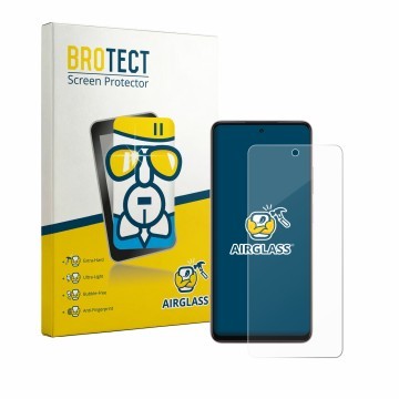 Front side of a product packaging with the brand logo BROTECT. Next to it is the device Oppo A5i Pro shown with the correspond