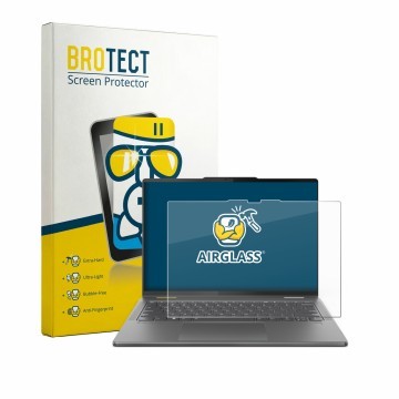 Parte frontale di una confezione del prodotto con il logo del marchio BROTECT. Accanto è raffigurato il dispositivo Lenovo Yog