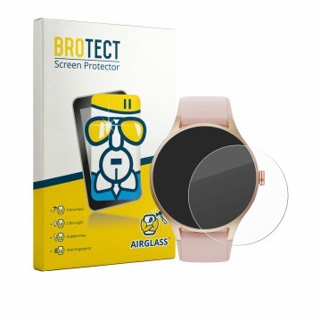 Vorderseite einer Produktverpackung mit dem Markenlogo BROTECT. Daneben ist das Gerät Woneligo Smartwatch 1.57