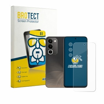 Face avant d’un emballage produit avec le logo de la marque BROTECT. À côté, l’appareil realme C100 4G (Avant+Caméra) est repr