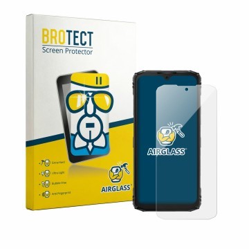 Vorderseite einer Produktverpackung mit dem Markenlogo BROTECT. Daneben ist das Gerät Doogee Blade 10 Pro Energy mit dem zugeh
