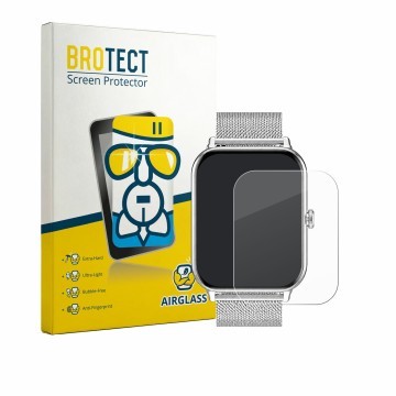 Vorderseite einer Produktverpackung mit dem Markenlogo BROTECT. Daneben ist das Gerät Betatree Smartwatch 1.85