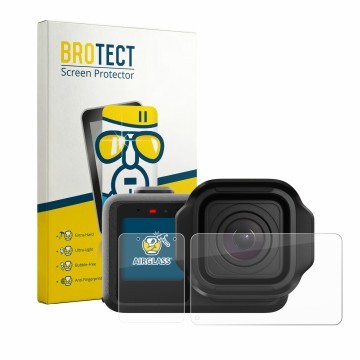Parte frontale di una confezione del prodotto con il logo del marchio BROTECT. Accanto è raffigurato il dispositivo GoPro Miss