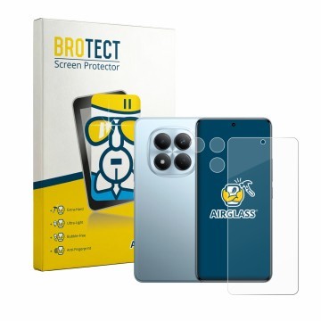 Parte frontale di una confezione del prodotto con il logo del marchio BROTECT. Accanto è raffigurato il dispositivo Xiaomi Red