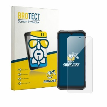 Parte frontale di una confezione del prodotto con il logo del marchio BROTECT. Accanto è raffigurato il dispositivo Hotwav Cyb