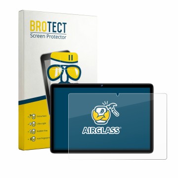 Front side of a product packaging with the brand logo BROTECT. Next to it is the device fezawio F12 10.1