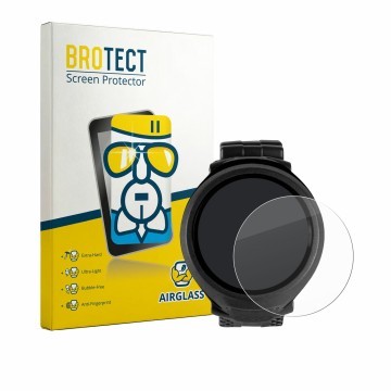 Vorderseite einer Produktverpackung mit dem Markenlogo BROTECT. Daneben ist das Gerät Mares Puck Lite mit dem zugehörigen Disp