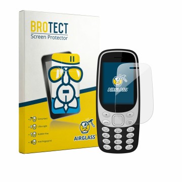 Vorderseite einer Produktverpackung mit dem Markenlogo BROTECT. Daneben ist das Gerät Karbonn K32N mit dem zugehörigen Display