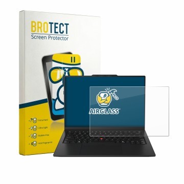 Face avant d’un emballage produit avec le logo de la marque BROTECT. À côté, l’appareil Lenovo ThinkPad X1 Carbon Gen 14 14