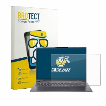 Vorderseite einer Produktverpackung mit dem Markenlogo BROTECT. Daneben ist das Gerät Acer Aspire 16 AI A16-61 mit dem zugehör
