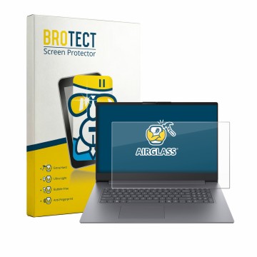 Face avant d’un emballage produit avec le logo de la marque BROTECT. À côté, l’appareil Lenovo IdeaPad Slim 3i Gen 11 17