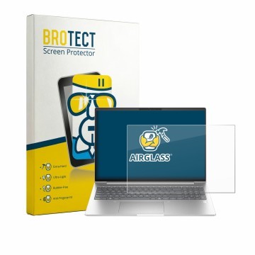 Face avant d’un emballage produit avec le logo de la marque BROTECT. À côté, l’appareil HP EliteBook 6 G2i 16