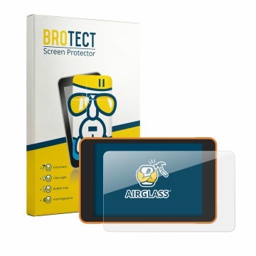 Parte frontale di una confezione del prodotto con il logo del marchio BROTECT. Accanto è raffigurato il dispositivo ProGlove L