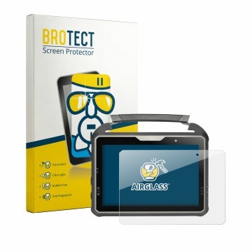 Parte frontal de un envase de producto con el logotipo de la marca BROTECT. Al lado se muestra el dispositivo DT Research DT30