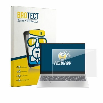 Vorderseite einer Produktverpackung mit dem Markenlogo BROTECT. Daneben ist das Gerät HP Pavilion 16-ag0xxx mit dem zugehörige