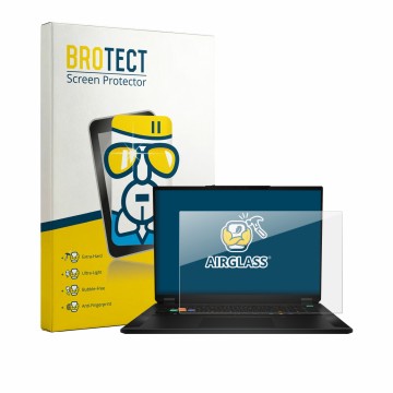 Face avant d’un emballage produit avec le logo de la marque BROTECT. À côté, l’appareil MSI Stealth 18 HX AI est représenté av