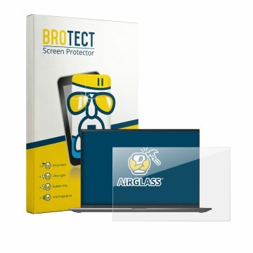 Parte frontal de un envase de producto con el logotipo de la marca BROTECT. Al lado se muestra el dispositivo LG gram 16Z90TL-