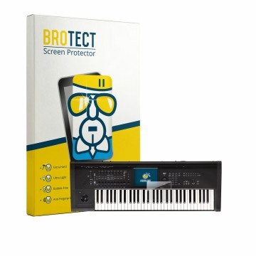 Vorderseite einer Produktverpackung mit dem Markenlogo BROTECT. Daneben ist das Gerät KORG Kronos 3 (2025) 61 mit dem zugehöri