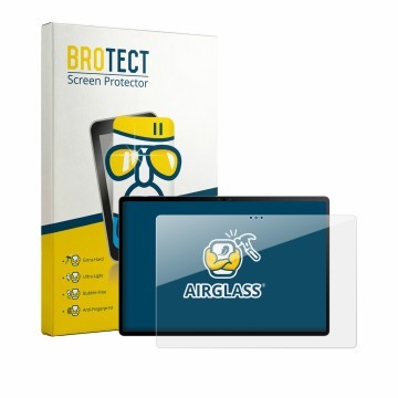 Front side of a product packaging with the brand logo BROTECT. Next to it is the device Nubia Pad 3D 12.4