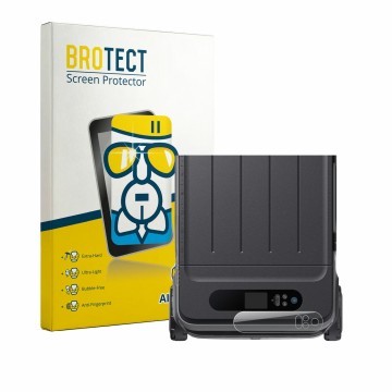 Parte frontal de un envase de producto con el logotipo de la marca BROTECT. Al lado se muestra el dispositivo Anker SOLIX Ever