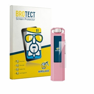 Parte frontal de un envase de producto con el logotipo de la marca BROTECT. Al lado se muestra el dispositivo FiiO SnowSky Ech