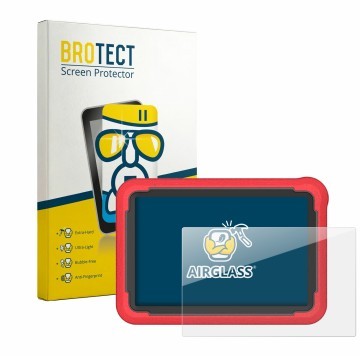Parte frontale di una confezione del prodotto con il logo del marchio BROTECT. Accanto è raffigurato il dispositivo Launch X43