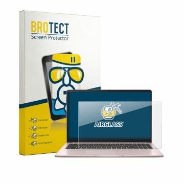 Face avant d’un emballage produit avec le logo de la marque BROTECT. À côté, l’appareil ASUS Chromebook CX15 est représenté av