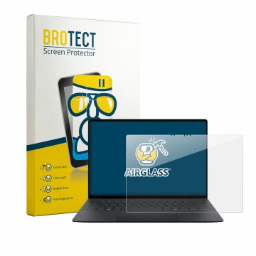 Vorderseite einer Produktverpackung mit dem Markenlogo BROTECT. Daneben ist das Gerät ASUS ExpertBook Ultra mit dem zugehörige