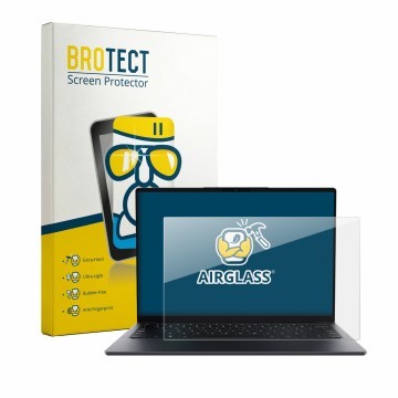 Face avant d’un emballage produit avec le logo de la marque BROTECT. À côté, l’appareil Chuwi UniBook est représenté avec la p