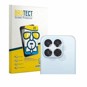 Front side of a product packaging with the brand logo BROTECT. Next to it is the device Xiaomi 17T (ONLY Camera Lens) shown wi