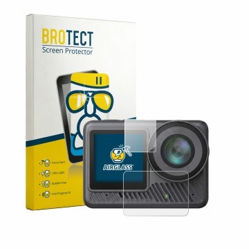 Vorderseite einer Produktverpackung mit dem Markenlogo BROTECT. Daneben ist das Gerät Akaso Brave 8 Lite mit dem zugehörigen D