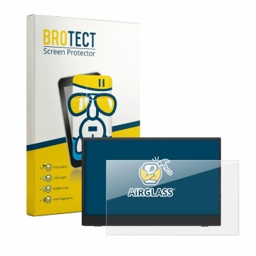 Vorderseite einer Produktverpackung mit dem Markenlogo BROTECT. Daneben ist das Gerät UFYQL M156F04 15.6