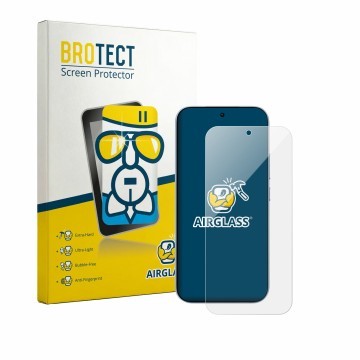 Parte frontal de un envase de producto con el logotipo de la marca BROTECT. Al lado se muestra el dispositivo Xiaomi 17T (case
