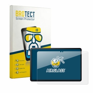 Parte frontale di una confezione del prodotto con il logo del marchio BROTECT. Accanto è raffigurato il dispositivo TCL TAB A1