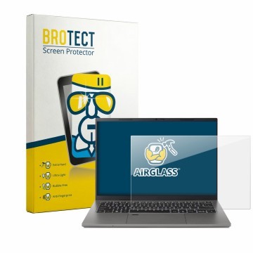 Face avant d’un emballage produit avec le logo de la marque BROTECT. À côté, l’appareil Acer TravelMate X2 14 est représenté a