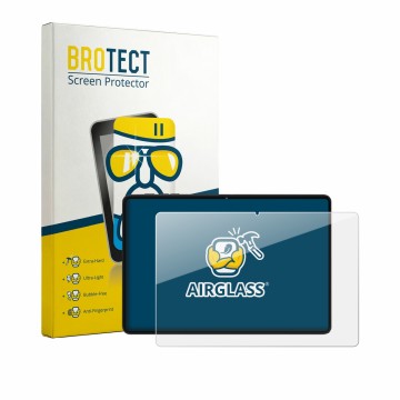 Face avant d’un emballage produit avec le logo de la marque BROTECT. À côté, l’appareil UJJ U3 10.1