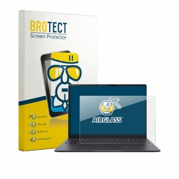 Face avant d’un emballage produit avec le logo de la marque BROTECT. À côté, l’appareil ASUS ExpertBook B3 Gen 2 B3605 est rep