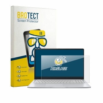 Vorderseite einer Produktverpackung mit dem Markenlogo BROTECT. Daneben ist das Gerät ASUS Chromebook CM14 CM1405 mit dem zuge