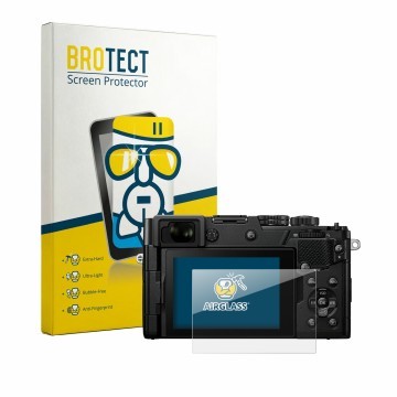 Parte frontale di una confezione del prodotto con il logo del marchio BROTECT. Accanto è raffigurato il dispositivo OM System 