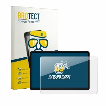 Parte frontal de un envase de producto con el logotipo de la marca BROTECT. Al lado se muestra el dispositivo DOOGEE U14 con s