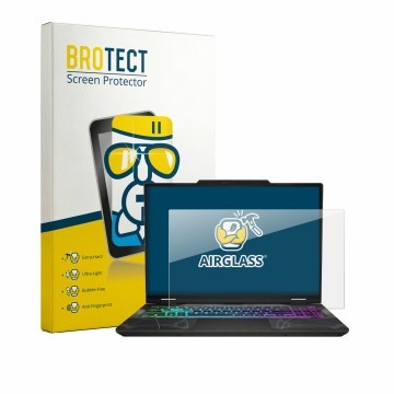 Vorderseite einer Produktverpackung mit dem Markenlogo BROTECT. Daneben ist das Gerät MSI Cyborg 15 B13W mit dem zugehörigen D