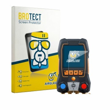 Face avant d’un emballage produit avec le logo de la marque BROTECT. À côté, l’appareil Testo 558s est représenté avec la prot