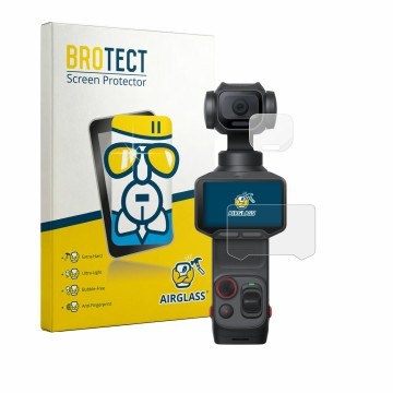 Vorderseite einer Produktverpackung mit dem Markenlogo BROTECT. Daneben ist das Gerät Insta360 Luna Pro (Display + Linse) mit 