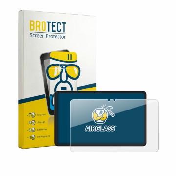 Face avant d’un emballage produit avec le logo de la marque BROTECT. À côté, l’appareil Honor Pad X7b est représenté avec la p